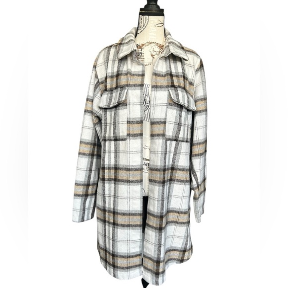 Melloday Women’s Fall Long Line Plaid Shacket Size XL - Picture 1 of 9